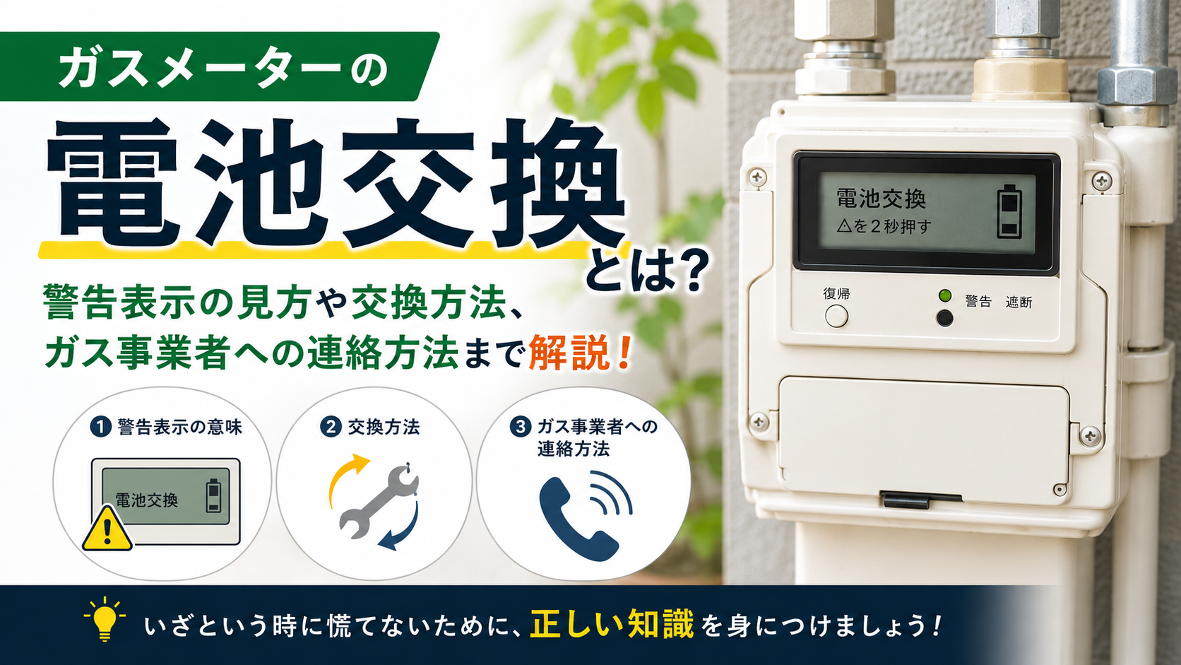 ガスメーター電池交換完全ガイド-電池切れサインの見方から交換手順まで徹底解説