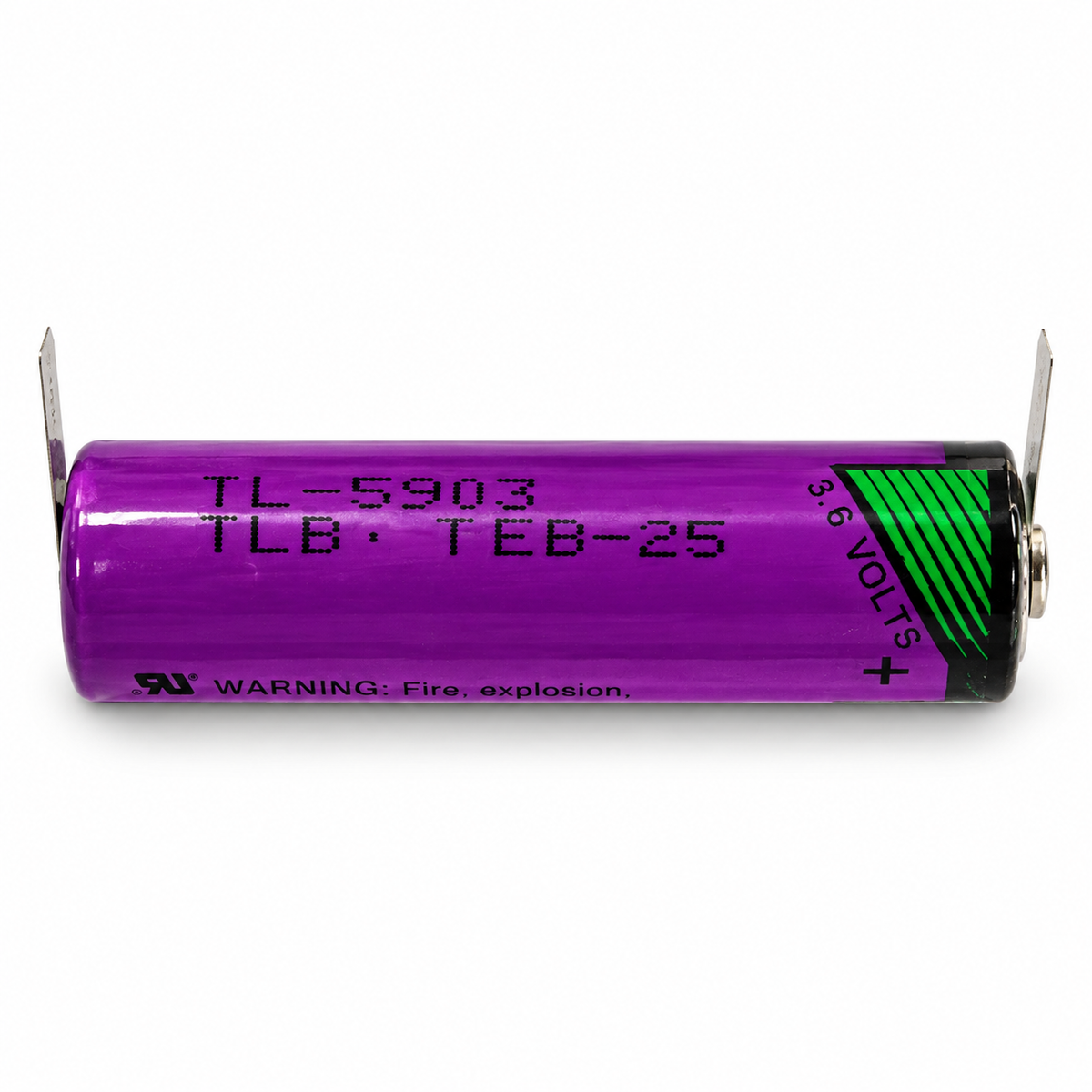 TADIRAN TL-5903 リチウム一次電池 3.6V タブ端子付きの外観